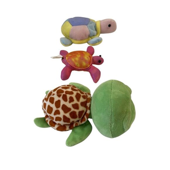 Lot of 3 Plush Turtles Stuffed Animal Sand Kids Zippy Toys Sea Life Ocean - Picture 8 of 15